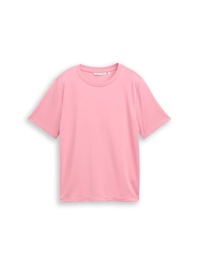 TOM TAILOR DENIM Damen Loose Fit T-Shirt, rosa, Uni, Gr. XS von Tom Tailor Denim