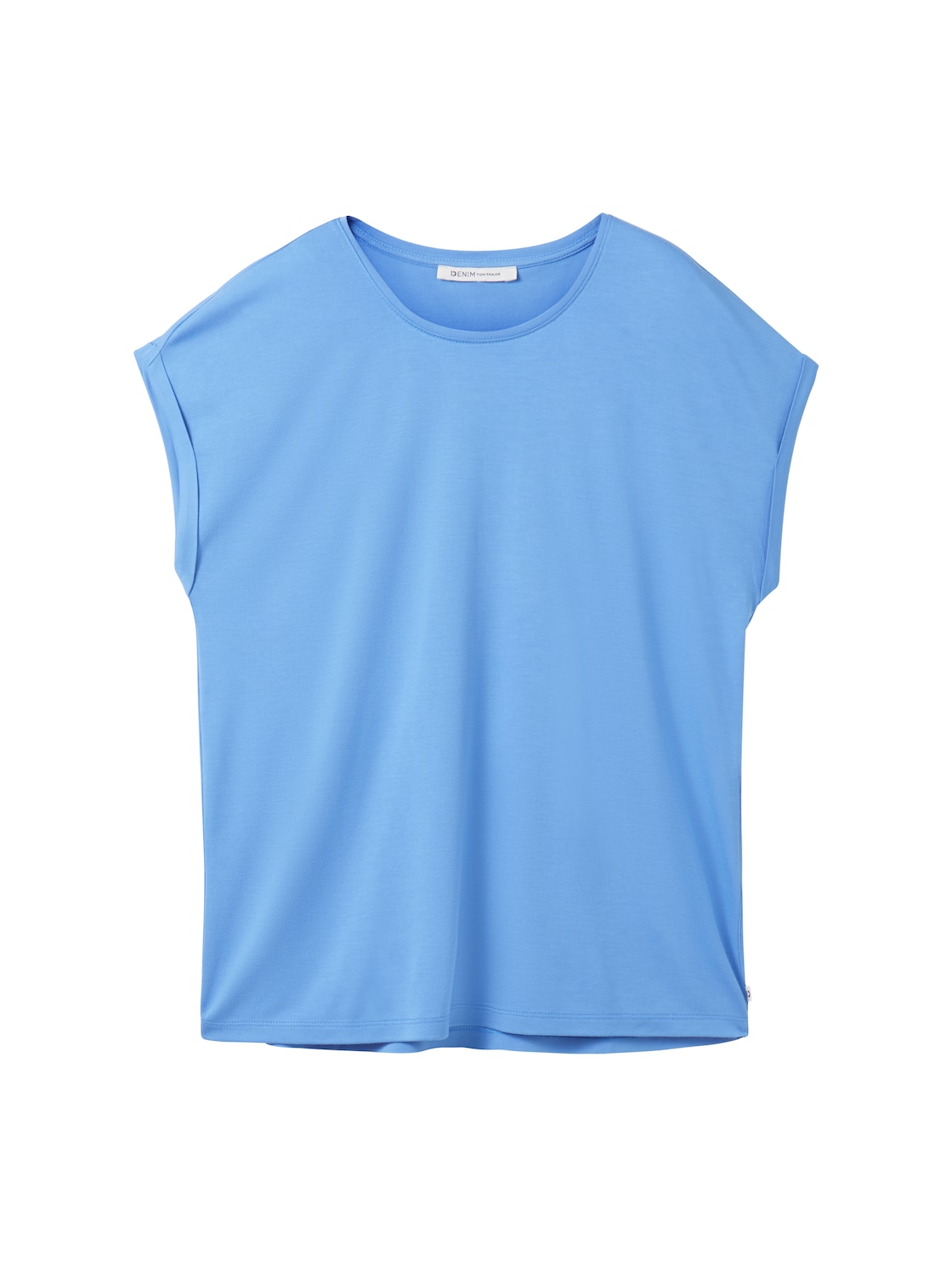 TOM TAILOR DENIM Damen Basic T-Shirt, blau, Gr. M von Tom Tailor Denim