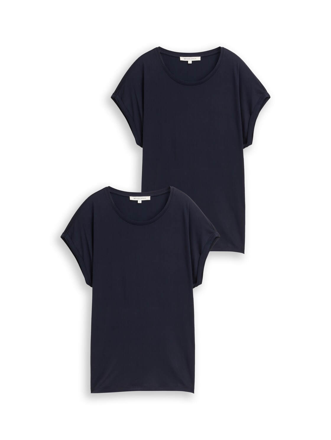 TOM TAILOR DENIM Damen Basic T-Shirt, blau, Uni, Gr. XS TOM TAILOR DENIM Damen Basic T-Shirt, blau, Uni, Gr. XS von Tom Tailor Denim