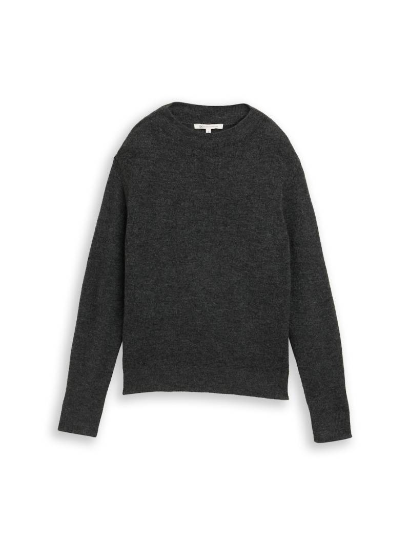 TOM TAILOR DENIM Damen Cosy Strickpullover, grau, Meliert, Gr. XL von Tom Tailor Denim