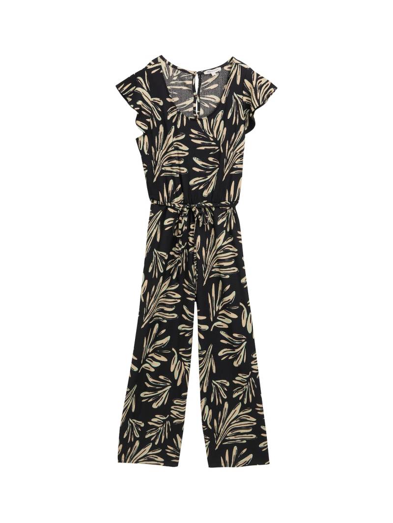 TOM TAILOR DENIM Damen Culotte Jumpsuit, schwarz, Gemustert, Gr. S von Tom Tailor Denim