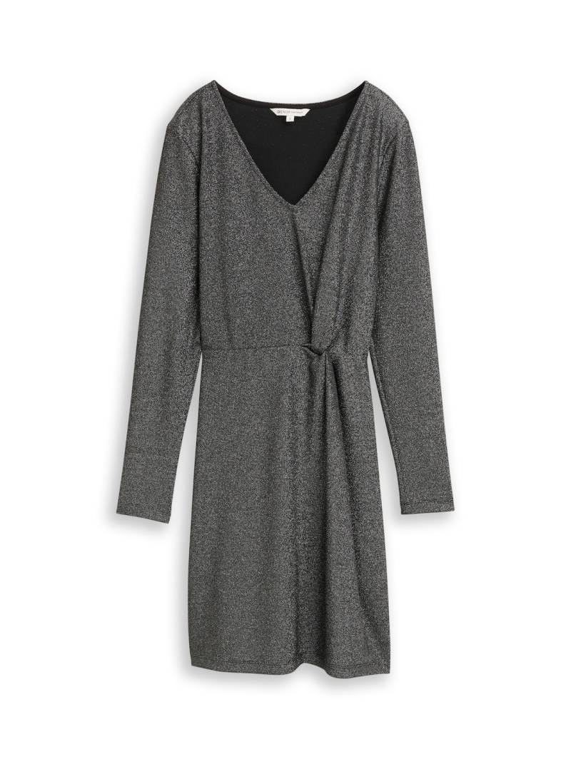 TOM TAILOR DENIM Damen Fitted Mini-Kleid mit Glitzer-Effekt, schwarz, Uni, Gr. XL TOM TAILOR DENIM Damen Fitted Mini-Kleid mit Glitzer-Effekt, schwarz, Uni, Gr. XL von Tom Tailor Denim