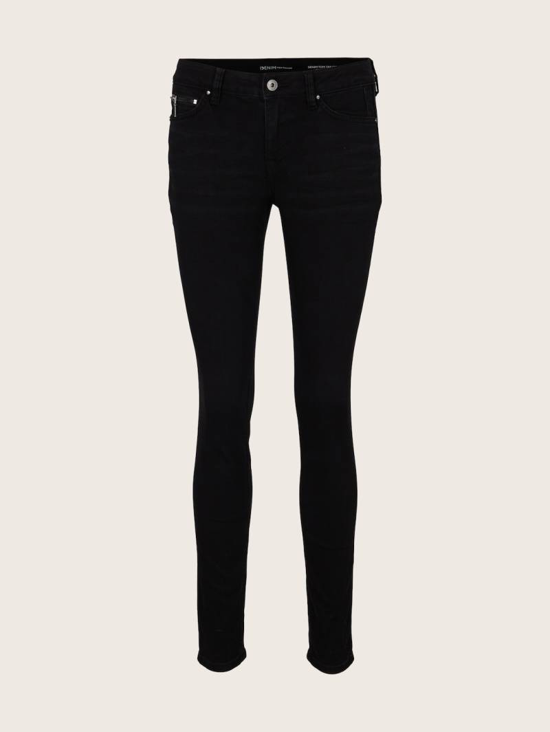 TOM TAILOR DENIM Damen TTJONA EXTRA SKINNY Jeans, schwarz, Uni, Gr. 26/34 von Tom Tailor Denim