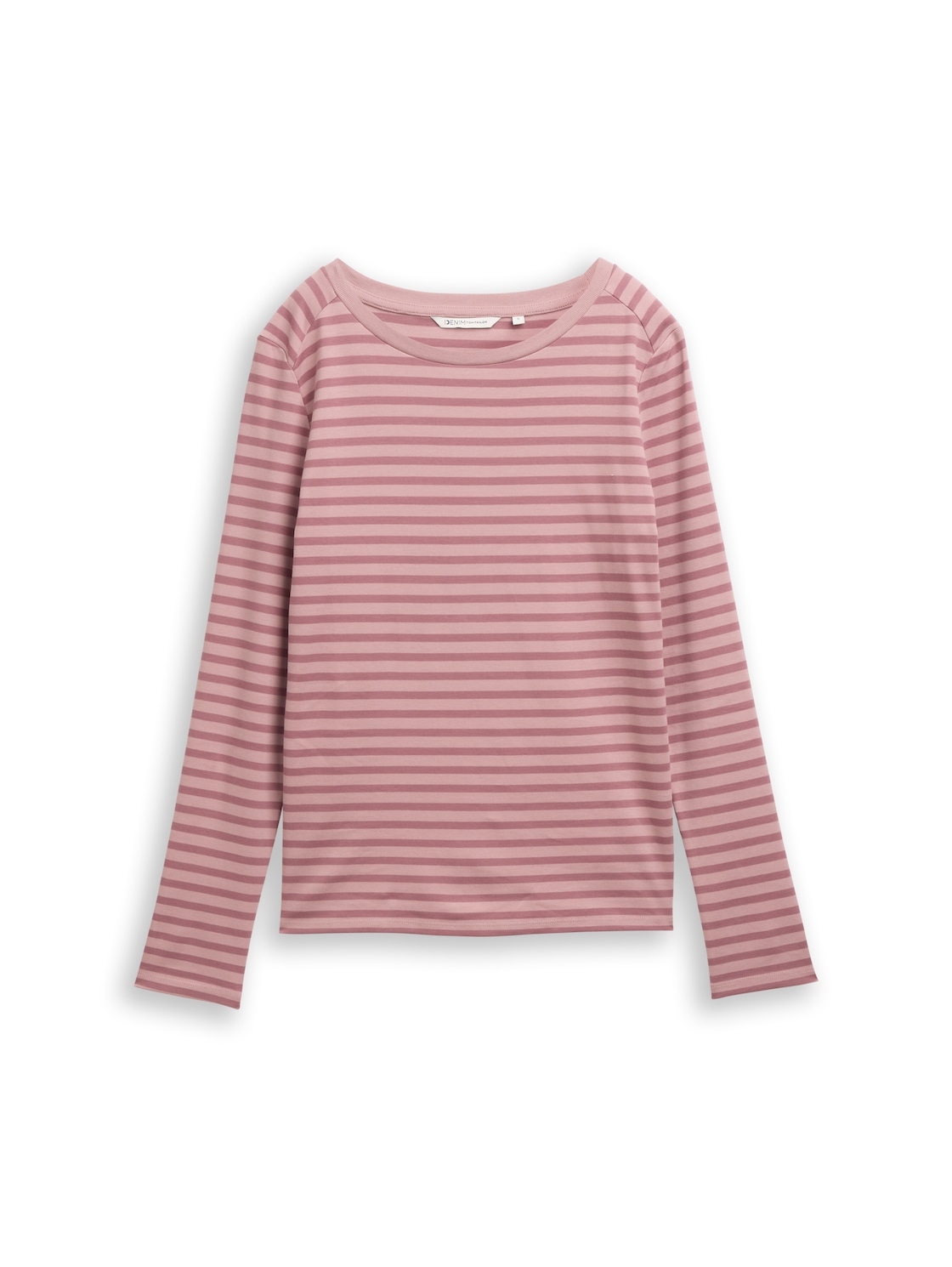 TOM TAILOR DENIM Damen Langarmshirt mit Streifenmuster, rosa, Gestreift, Gr. XL von Tom Tailor Denim