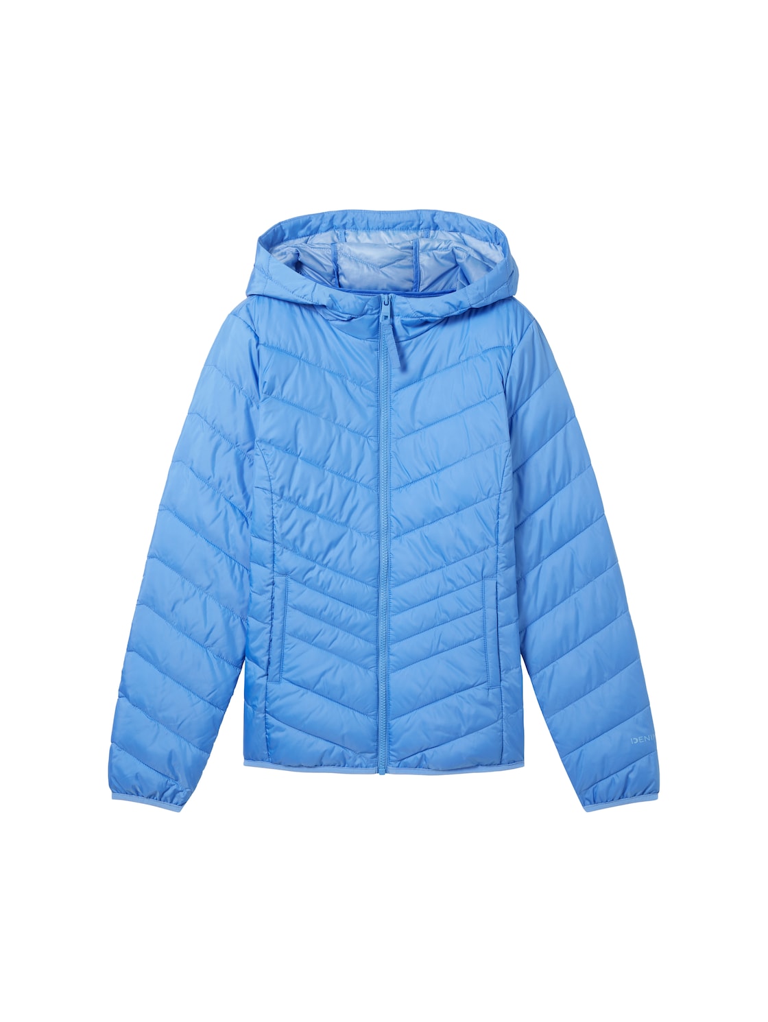 TOM TAILOR DENIM Damen Lightweight Jacke mit recyceltem Polyester, blau, Uni, Gr. S von Tom Tailor Denim