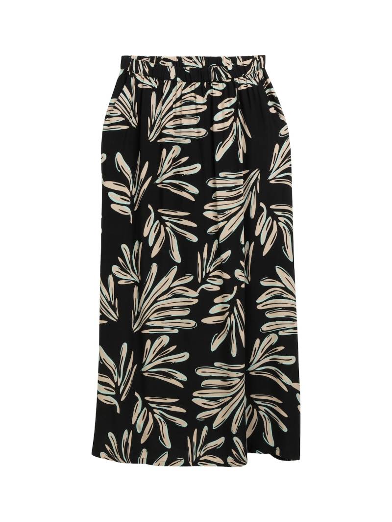 TOM TAILOR DENIM Damen Maxi-Rock mit Eingriffstaschen, schwarz, Gemustert, Gr. S von Tom Tailor Denim