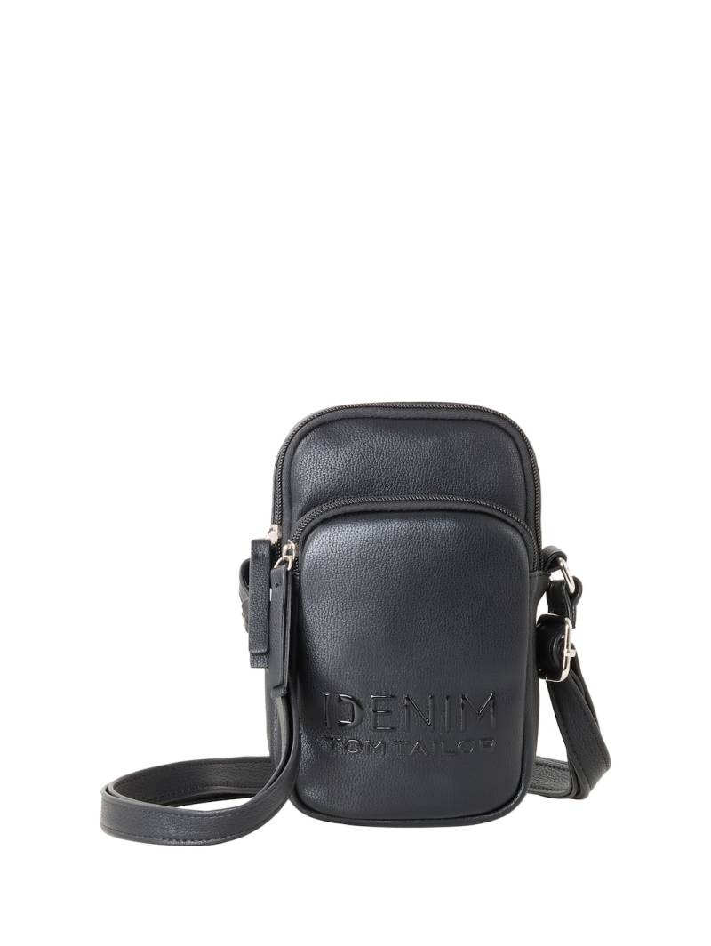 TOM TAILOR DENIM Damen TTMAXIME Smartphone Tasche mit Logo-Print, schwarz, Uni, Gr. ONESIZE von Tom Tailor Denim