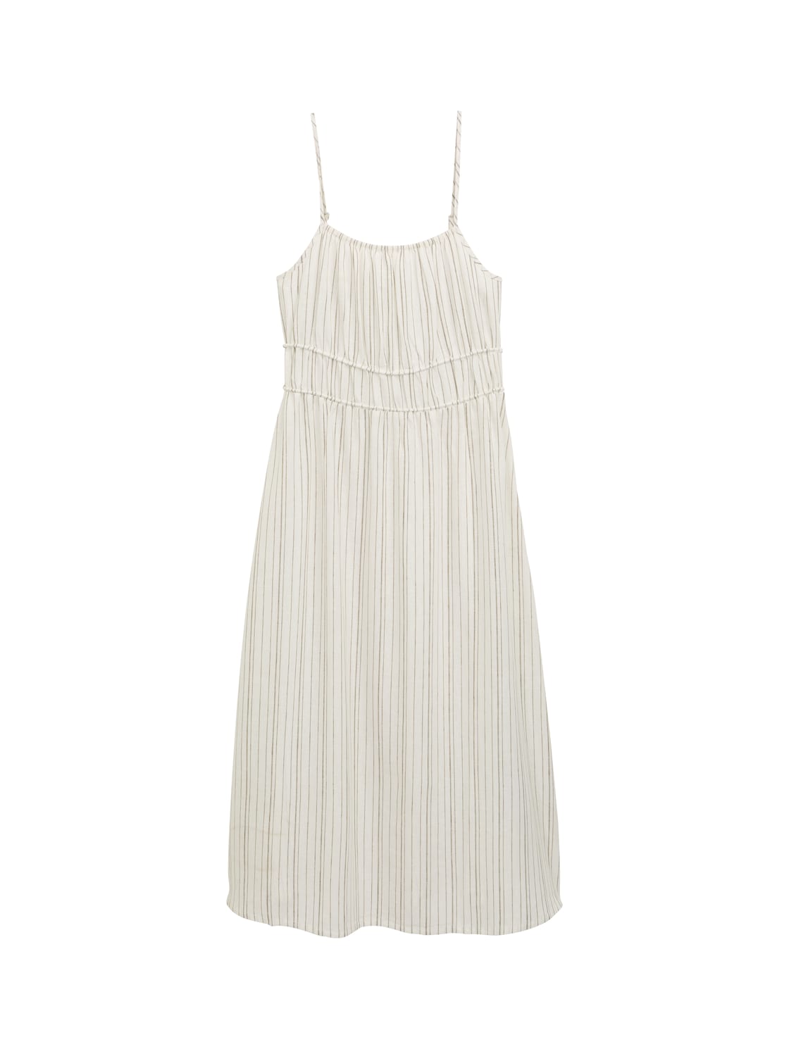 TOM TAILOR DENIM Damen Midi-Trägerkleid mit Leinenanteil, weiß, Uni, Gr. M TOM TAILOR DENIM Damen Midi-Trägerkleid mit Leinenanteil, weiß, Uni, Gr. M von Tom Tailor Denim