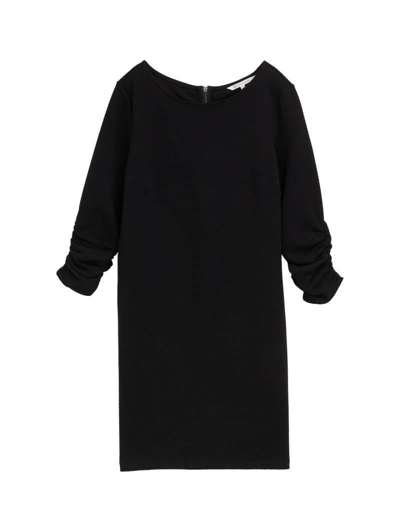 TOM TAILOR DENIM Damen Mini-Kleid mit 3/4 Arm, schwarz, Uni, Gr. XXL von Tom Tailor Denim