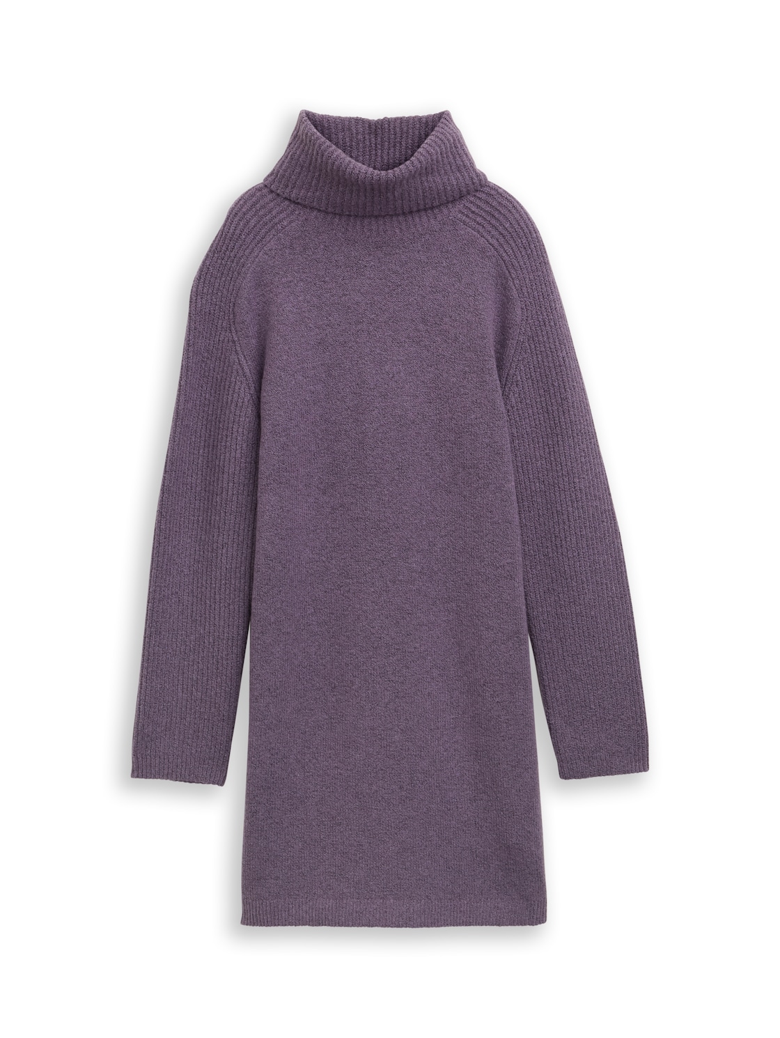 TOM TAILOR DENIM Damen Mini-Kleid mit Rollkragen, lila, Meliert, Gr. M von Tom Tailor Denim