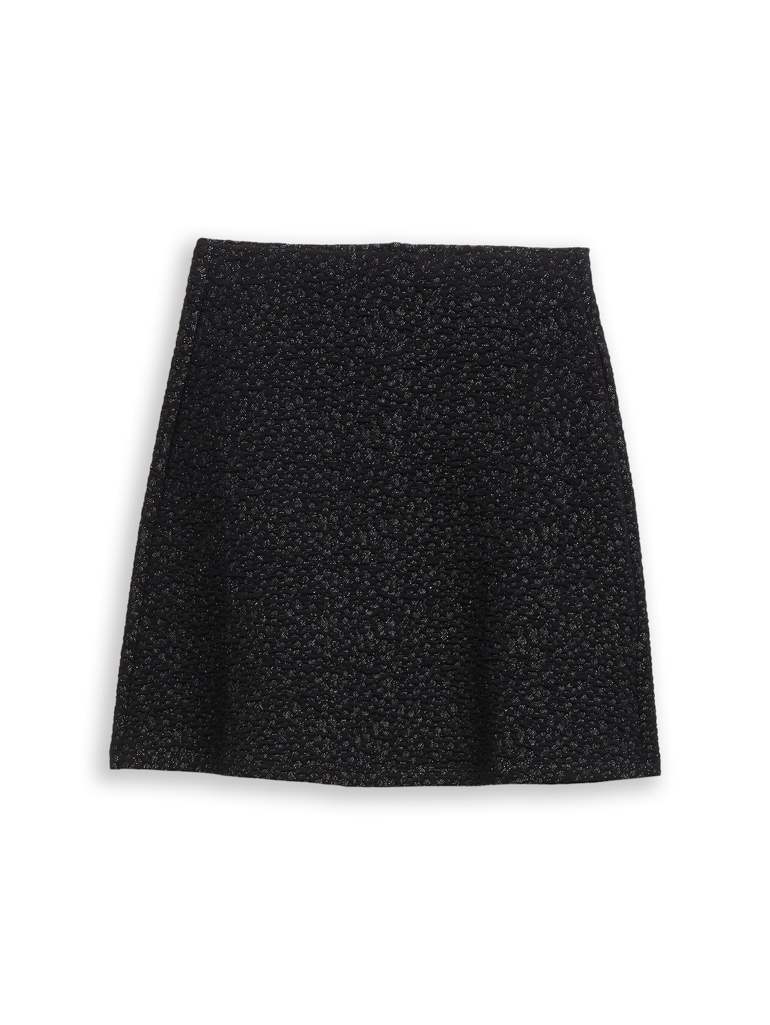 TOM TAILOR DENIM Damen Mini-Rock mit Glitzer-Effekt, schwarz, Uni, Gr. XS von Tom Tailor Denim
