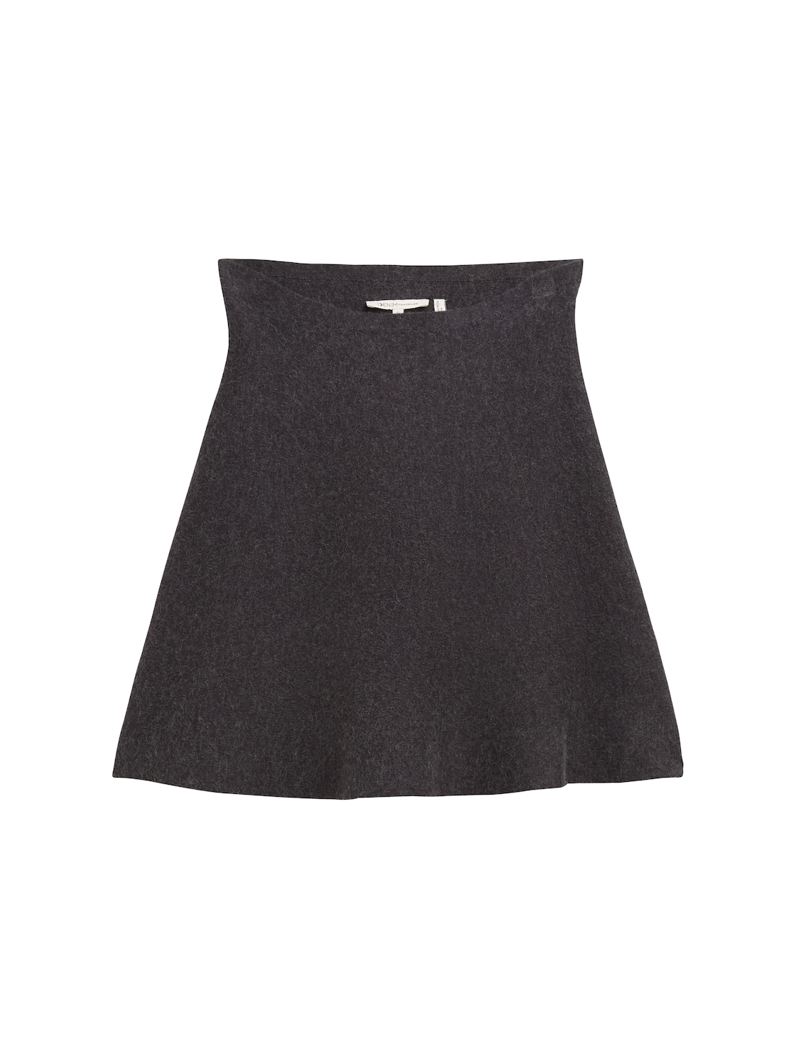 TOM TAILOR DENIM Damen Mini Strickrock im Skater-Look, grau, Uni, Gr. M von Tom Tailor Denim