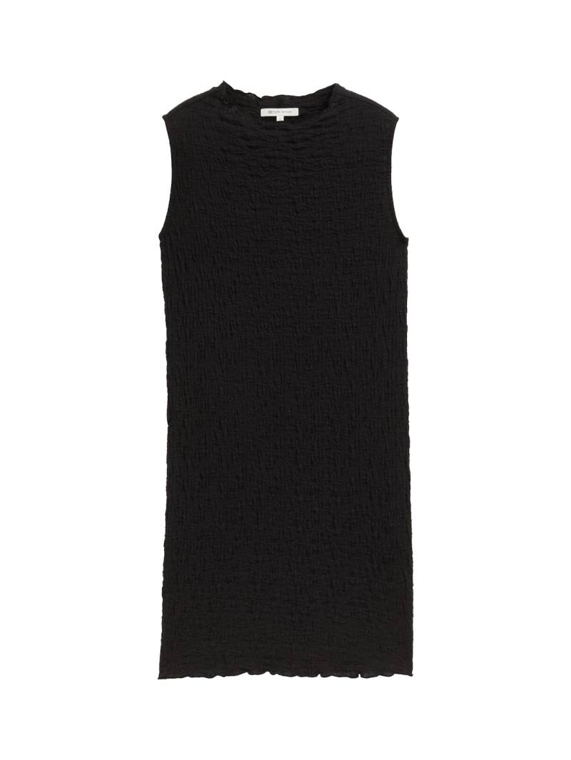 TOM TAILOR DENIM Damen Mini T-Shirt-Kleid, schwarz, Uni, Gr. L von Tom Tailor Denim