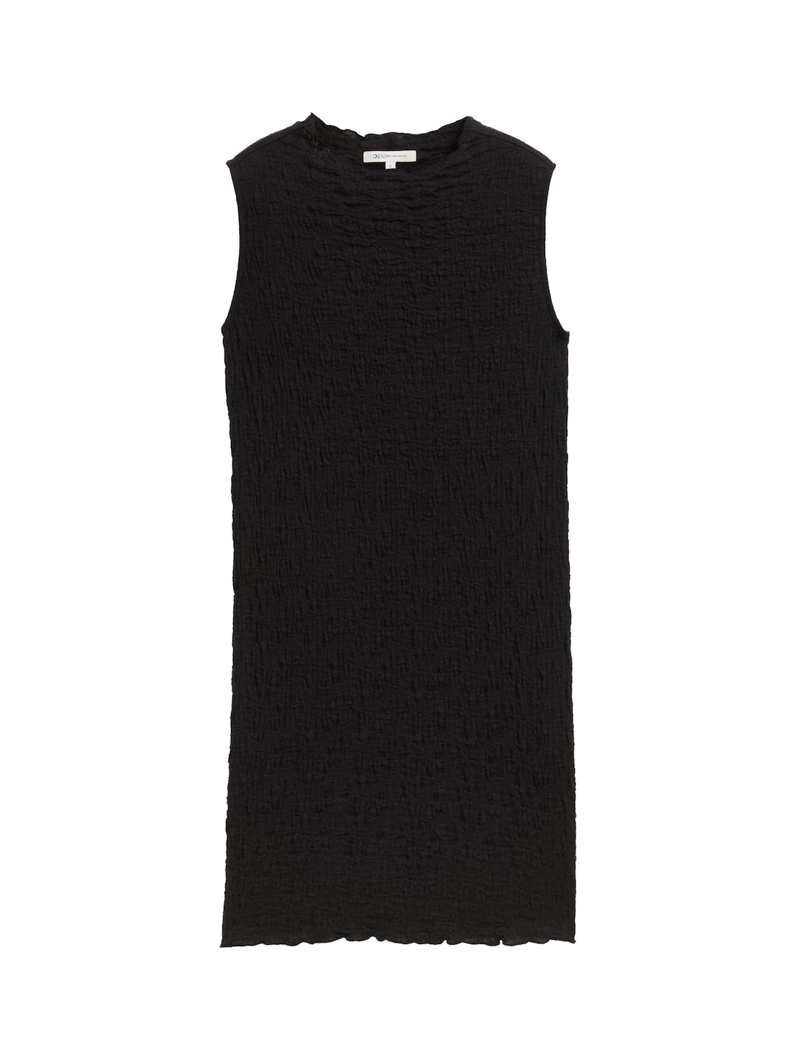 TOM TAILOR DENIM Damen Mini T-Shirt-Kleid, schwarz, Uni, Gr. XL von Tom Tailor Denim