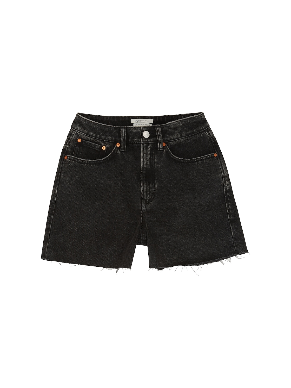 TOM TAILOR DENIM Damen Mom Jeansshorts, schwarz, Uni, Gr. XS von Tom Tailor Denim