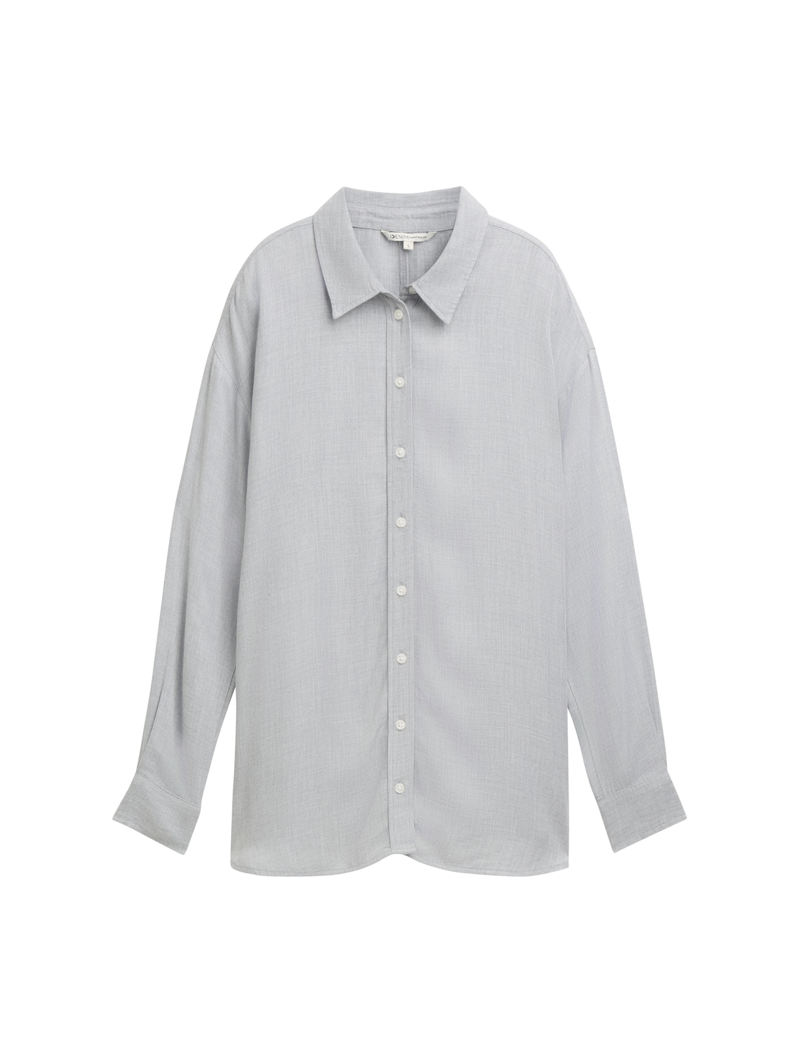 TOM TAILOR DENIM Damen Oversize Hemdbluse aus Viskose, grau, Uni, Gr. XS von Tom Tailor Denim