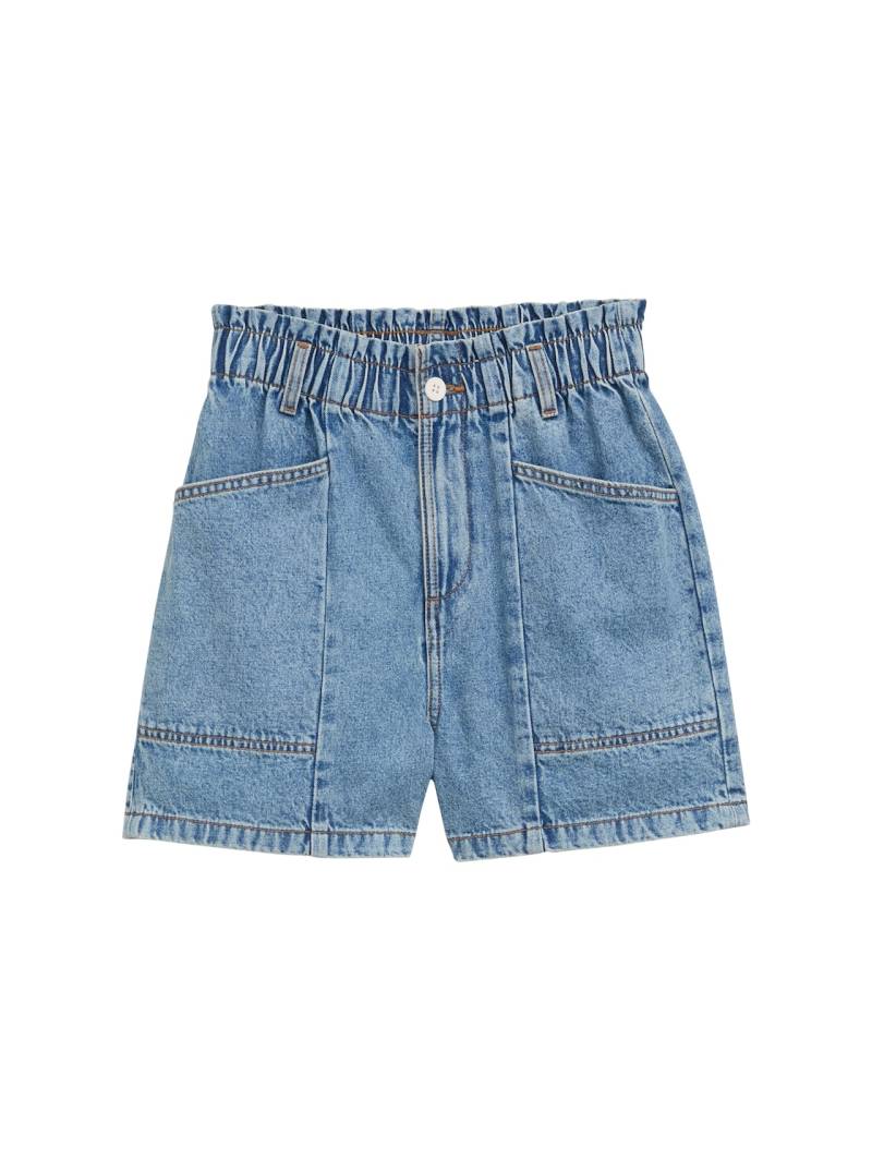 TOM TAILOR DENIM Damen TTLINOU WIDE Jeans Shorts, blau, Uni, Gr. XXL von Tom Tailor Denim