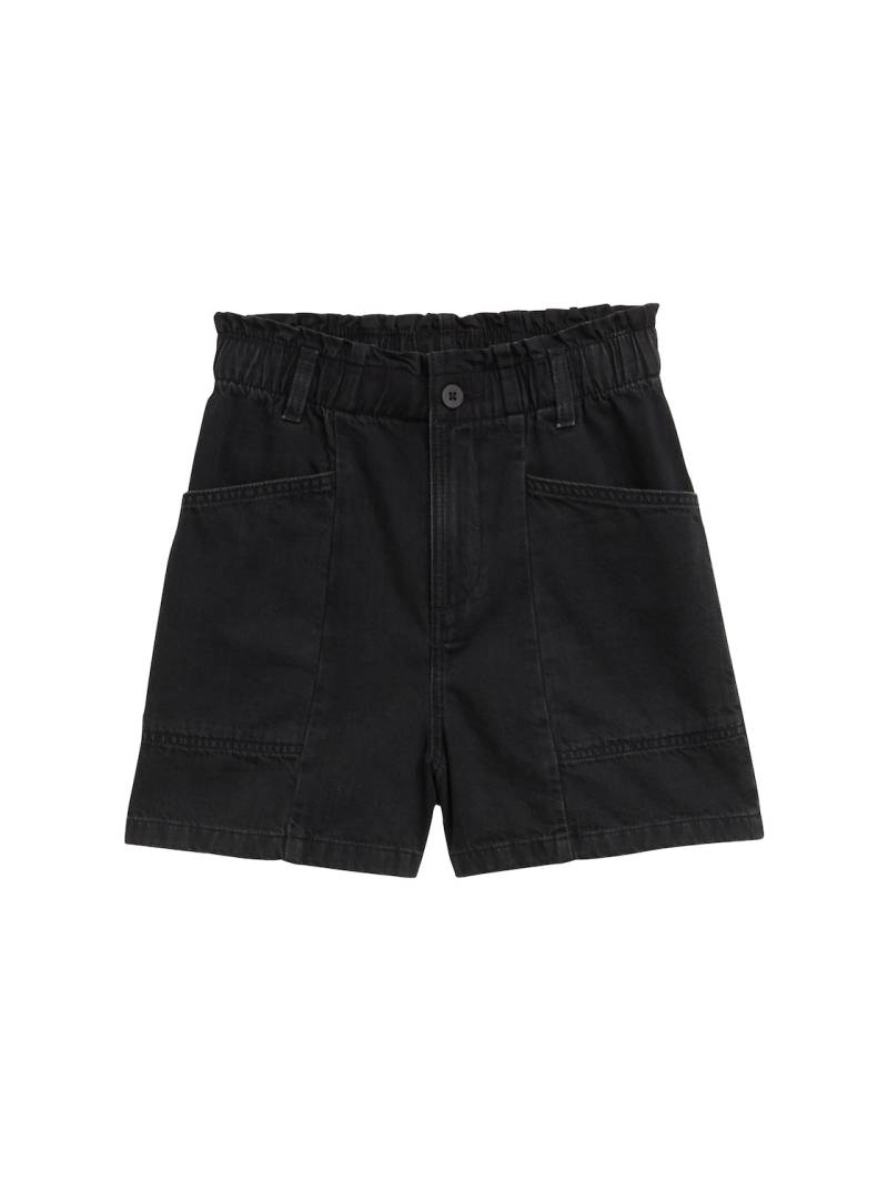 TOM TAILOR DENIM Damen TTLINOU WIDE Jeans Shorts, schwarz, Uni, Gr. S von Tom Tailor Denim