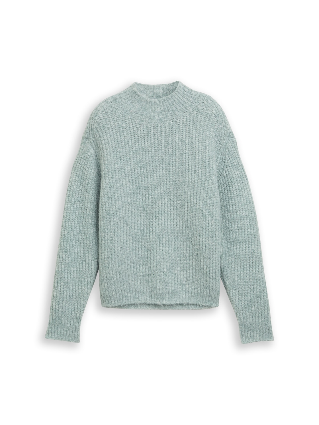 TOM TAILOR DENIM Damen Relaxed Fit Strickpullover mit Stehkragen, blau, Meliert, Gr. XXL TOM TAILOR DENIM Damen Relaxed Fit Strickpullover mit Stehkragen, blau, Meliert, Gr. XXL von Tom Tailor Denim