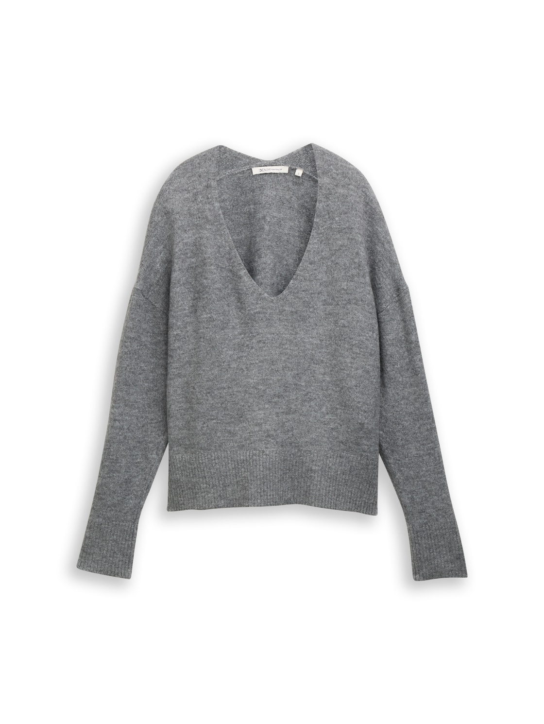 TOM TAILOR DENIM Damen Relaxed Fit Strickpullover mit V-Ausschnitt, bunt, Meliert, Gr. M TOM TAILOR DENIM Damen Relaxed Fit Strickpullover mit V-Ausschnitt, bunt, Meliert, Gr. M von Tom Tailor Denim