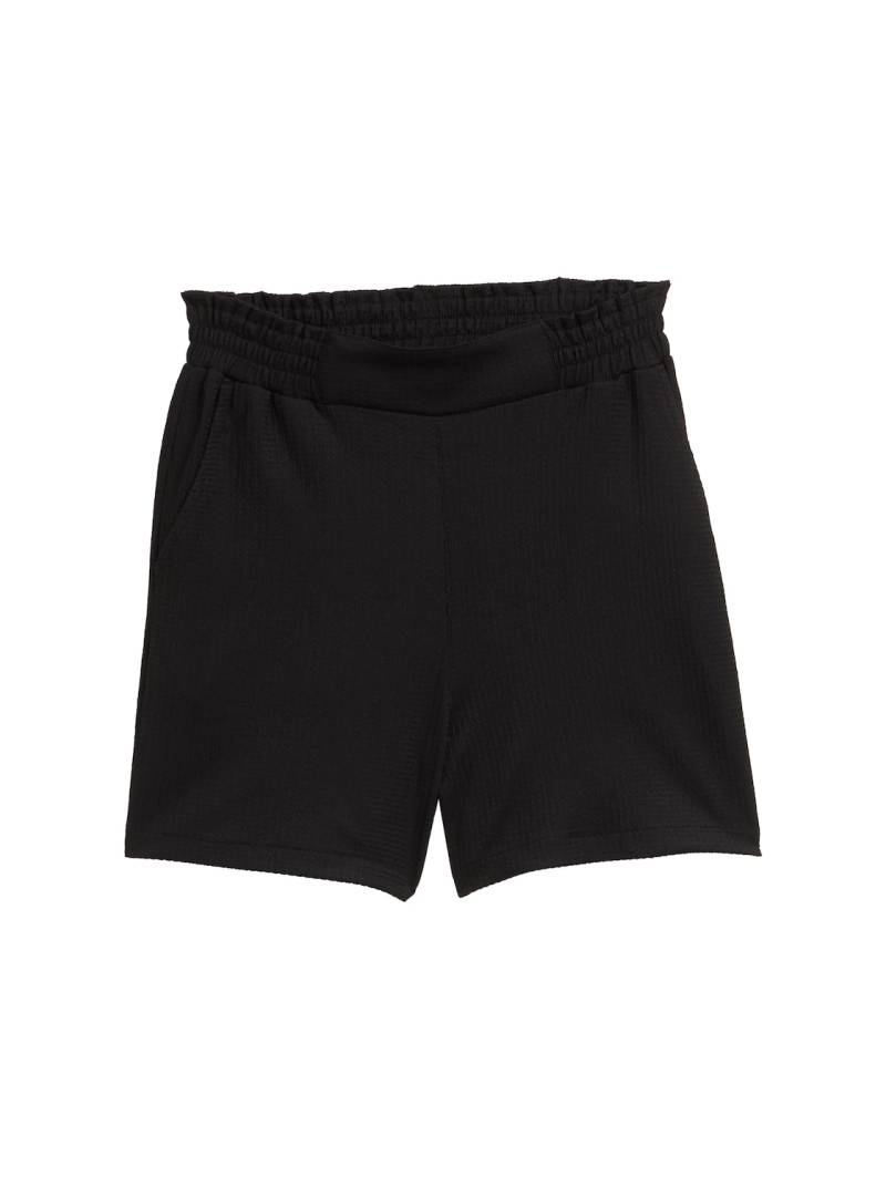 TOM TAILOR DENIM Damen Relaxed Jacquard Shorts, schwarz, Uni, Gr. L von Tom Tailor Denim