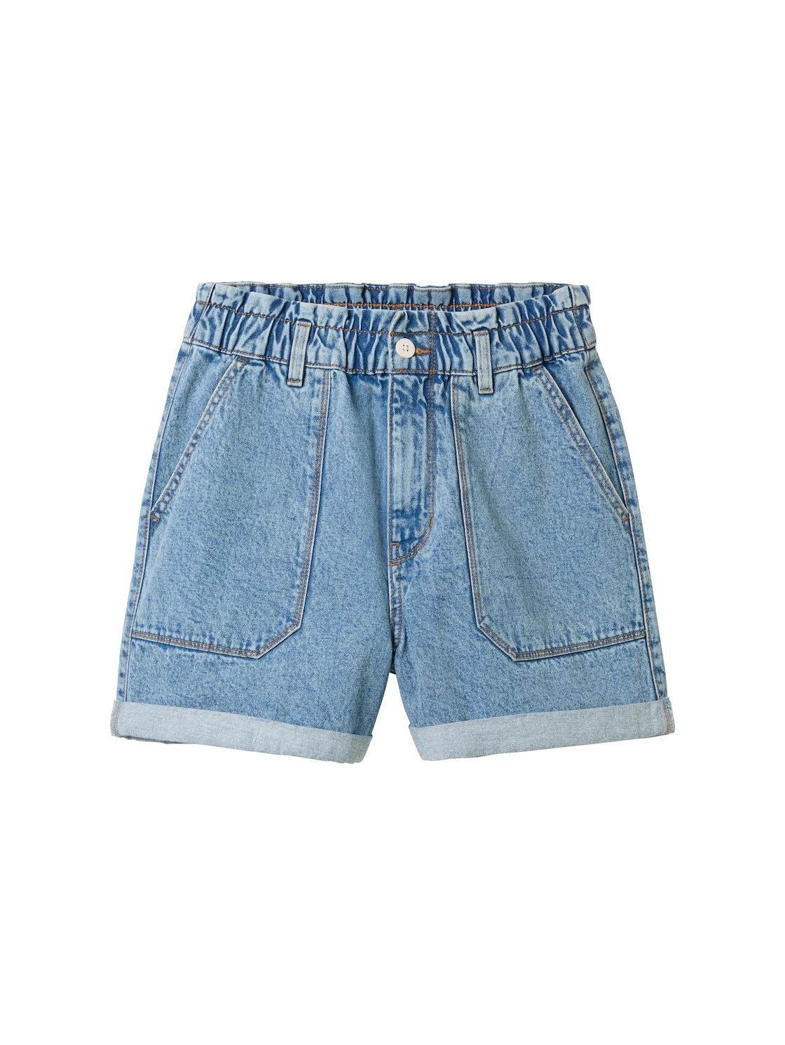 TOM TAILOR DENIM Damen Relaxed Jeans Shorts, blau, Uni, Gr. XS von Tom Tailor Denim