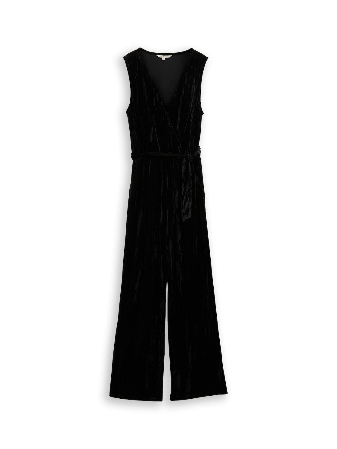 TOM TAILOR DENIM Damen Relaxed Jumpsuit aus Samt, schwarz, Uni, Gr. M von Tom Tailor Denim