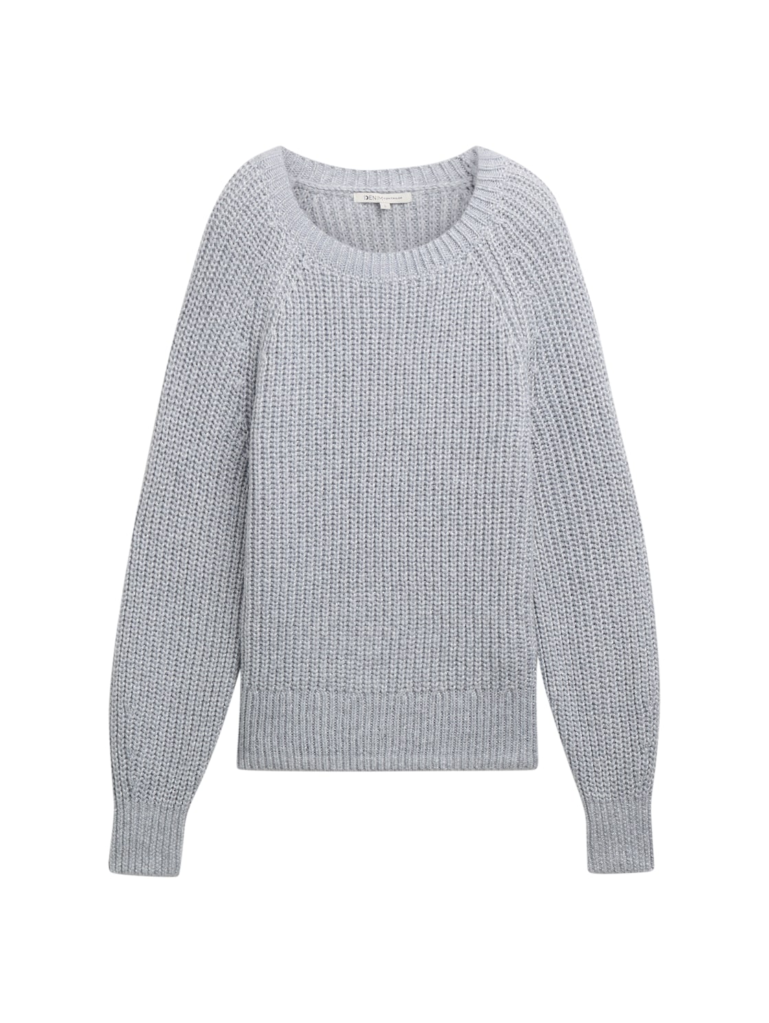 TOM TAILOR DENIM Damen Relaxed Strickpullover, grau, Uni, Gr. XXL von Tom Tailor Denim