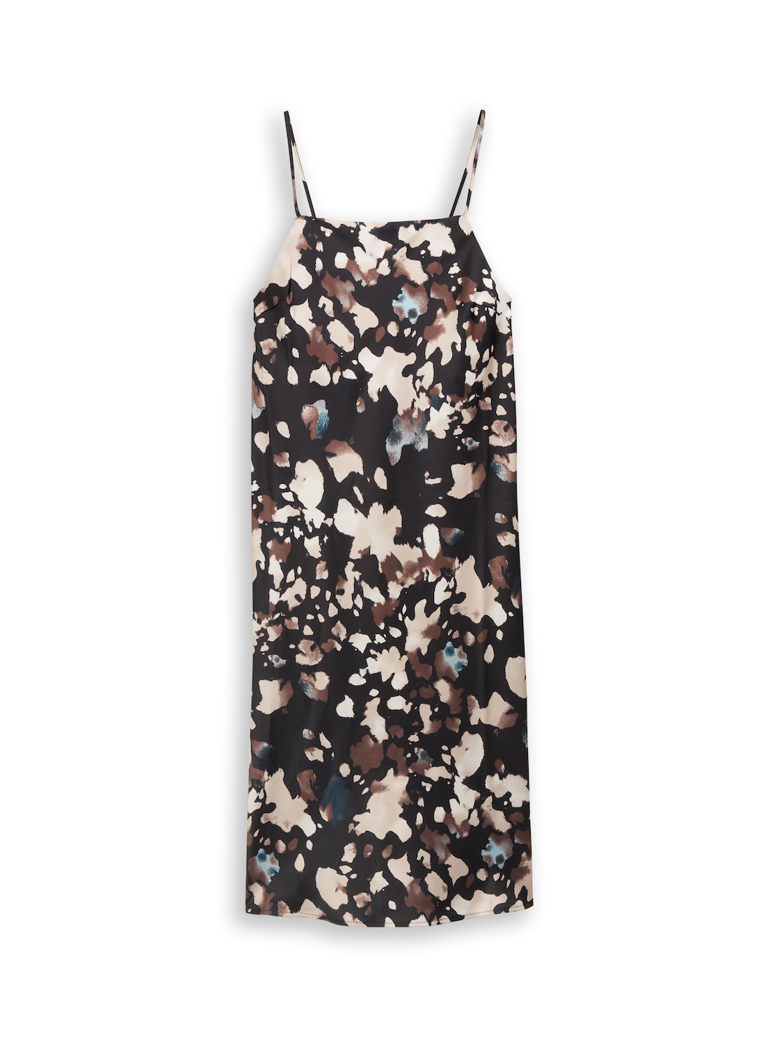 TOM TAILOR DENIM Damen Satin Midi-Kleid mit Muster, schwarz, Gemustert, Gr. XS TOM TAILOR DENIM Damen Satin Midi-Kleid mit Muster, schwarz, Gemustert, Gr. XS von Tom Tailor Denim