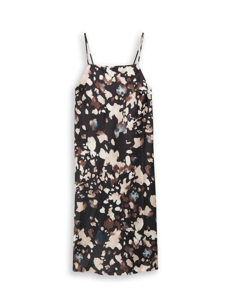 TOM TAILOR DENIM Damen Satin Midi-Kleid mit Muster, schwarz, Gemustert, Gr. XS TOM TAILOR DENIM Damen Satin Midi-Kleid mit Muster, schwarz, Gemustert, Gr. XS von Tom Tailor Denim