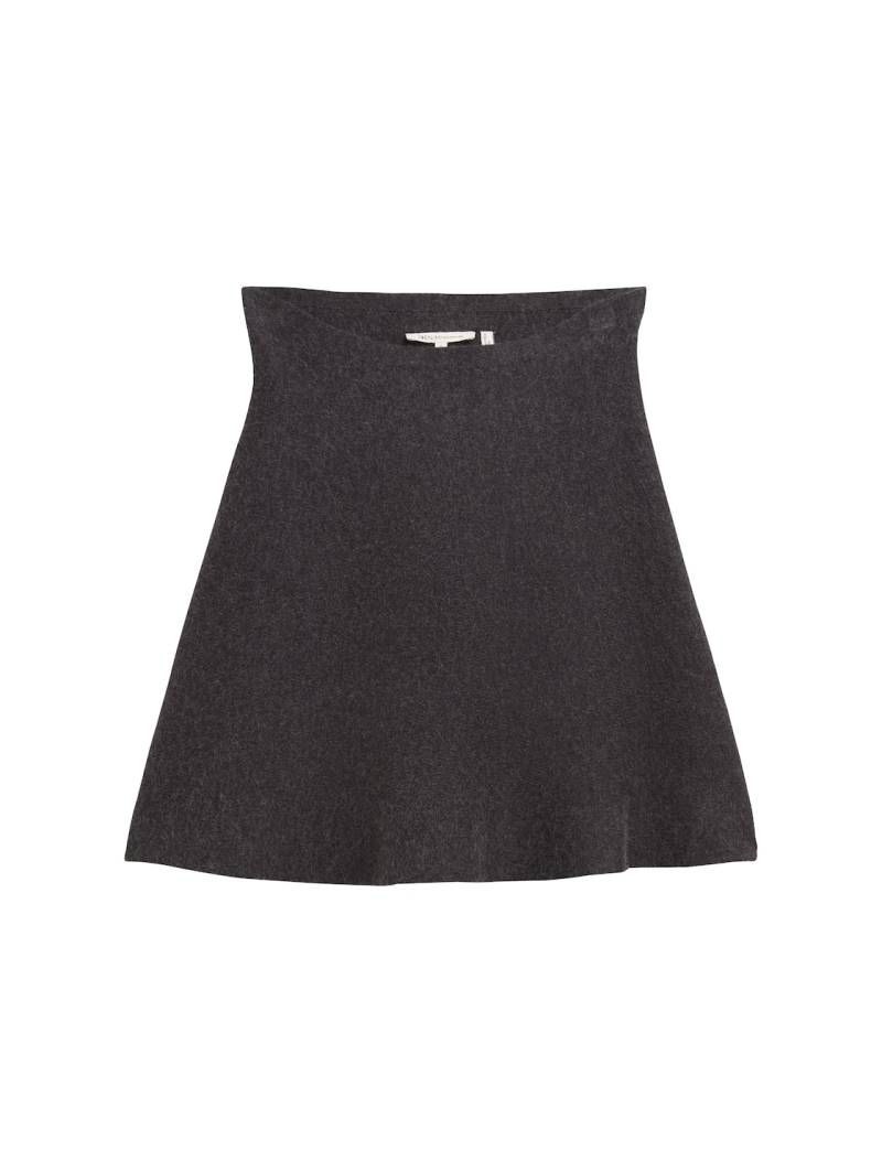 TOM TAILOR DENIM Damen Mini Strickrock im Skater-Look, grau, Uni, Gr. XS von Tom Tailor Denim
