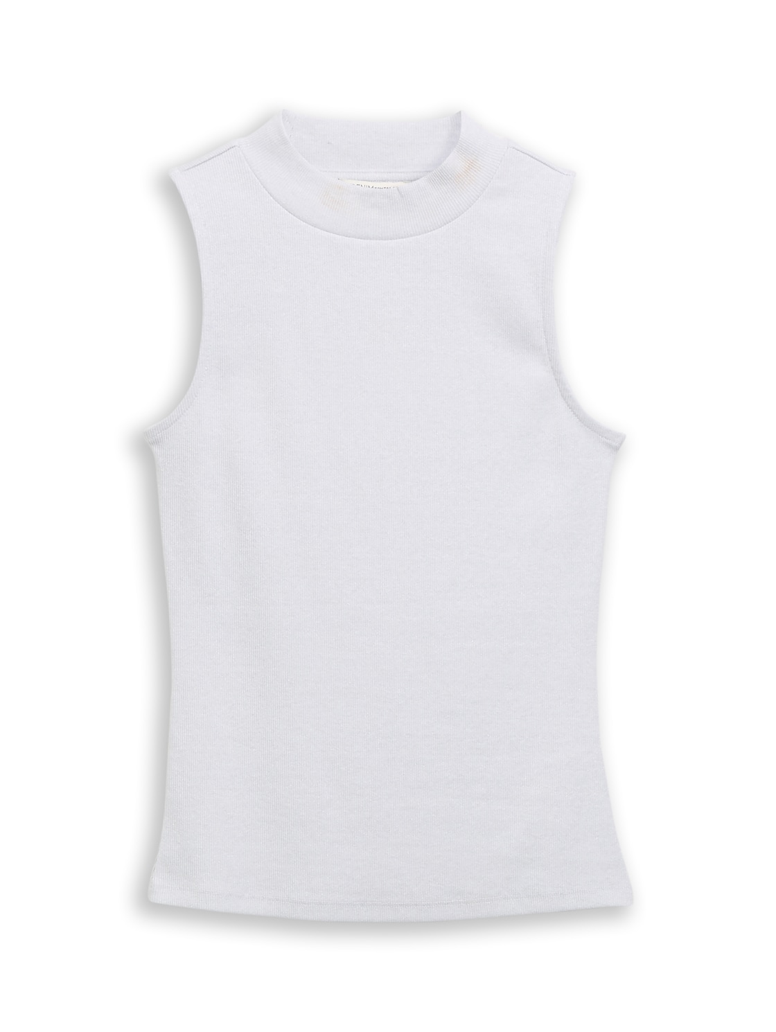 TOM TAILOR DENIM Damen Slim Fit Top mit Glitzer-Effekt, weiß, Uni, Gr. XL von Tom Tailor Denim