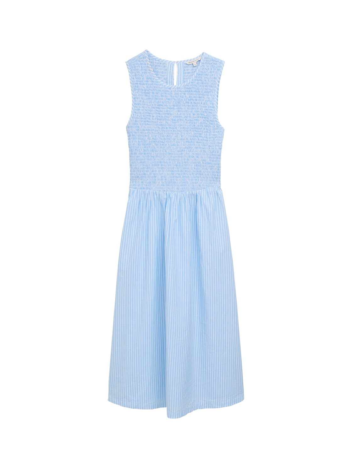 TOM TAILOR DENIM Damen Smock Midi-Kleid, blau, Gestreift, Gr. S von Tom Tailor Denim