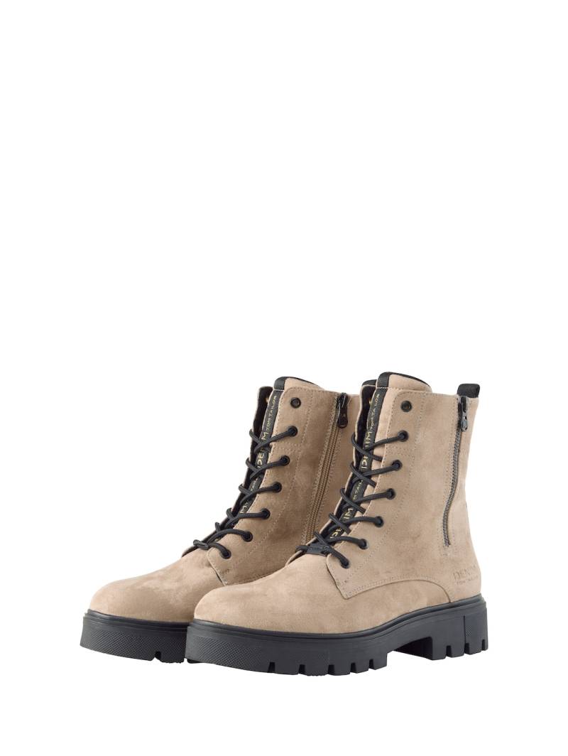 TOM TAILOR DENIM Damen Stiefelette mit Block-Absatz, beige, Uni, Gr. 37 von Tom Tailor Denim