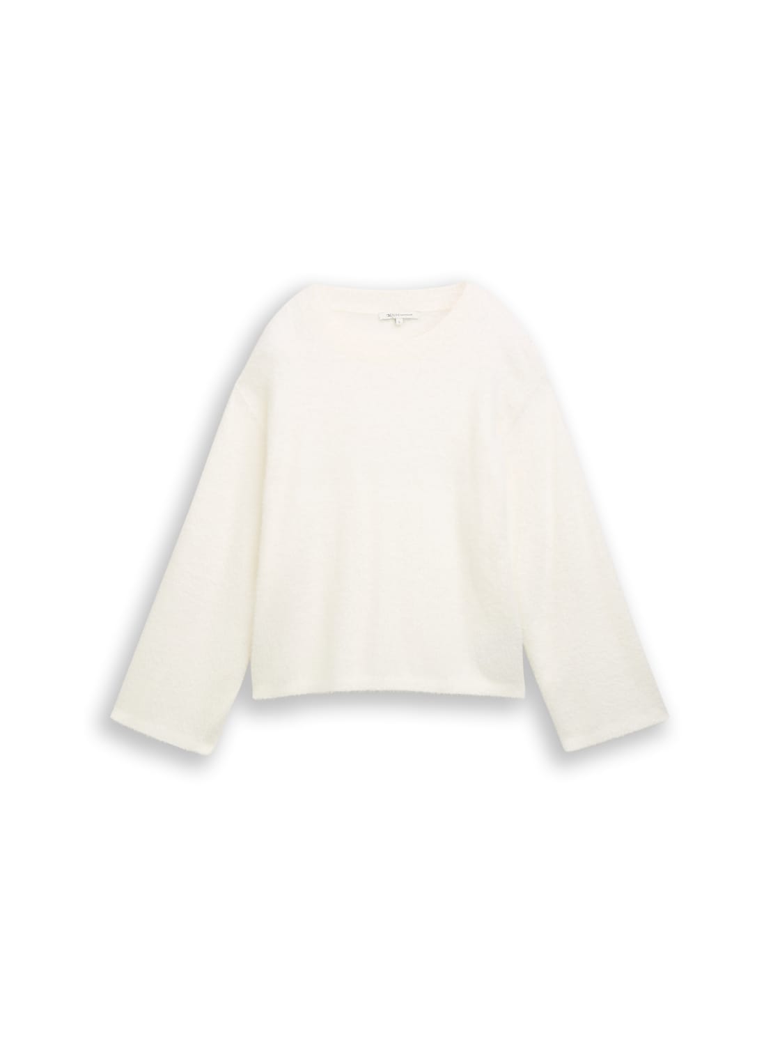 TOM TAILOR DENIM Damen Strickpullover aus Federgarn, weiß, Uni, Gr. L TOM TAILOR DENIM Damen Strickpullover aus Federgarn, weiß, Uni, Gr. L von Tom Tailor Denim