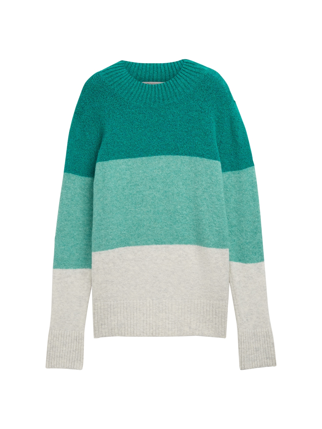 TOM TAILOR DENIM Damen Strickpullover mit Colour Blocking, grün, Colour Blocking, Gr. XS TOM TAILOR DENIM Damen Strickpullover mit Colour Blocking, grün, Colour Blocking, Gr. XS von Tom Tailor Denim