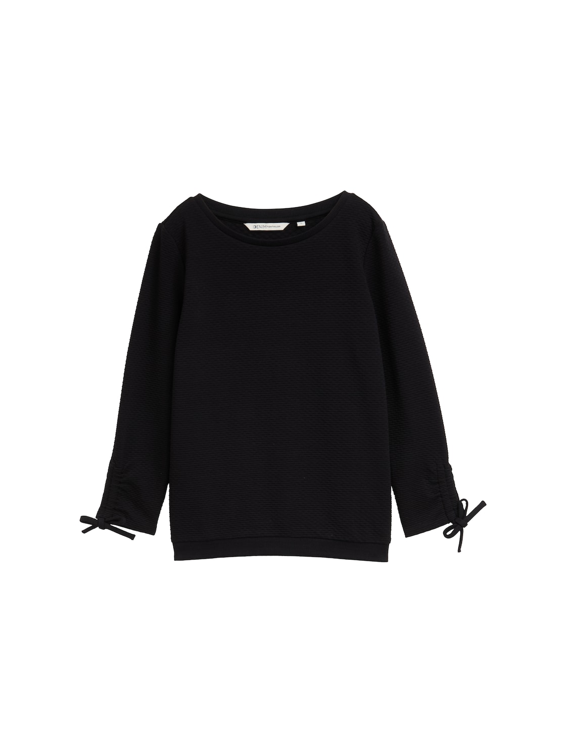 TOM TAILOR DENIM Damen Sweatshirt mit Raffärmeln, schwarz, Uni, Gr. XL TOM TAILOR DENIM Damen Sweatshirt mit Raffärmeln, schwarz, Uni, Gr. XL von Tom Tailor Denim