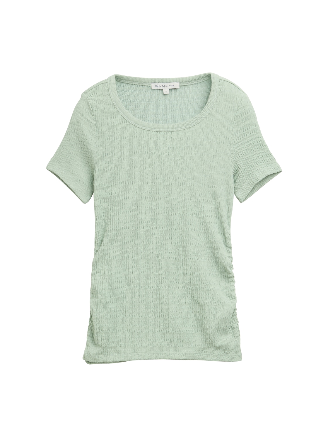TOM TAILOR DENIM Damen T-Shirt in Knitter-Optik, grün, Uni, Gr. XL TOM TAILOR DENIM Damen T-Shirt in Knitter-Optik, grün, Uni, Gr. XL von Tom Tailor Denim