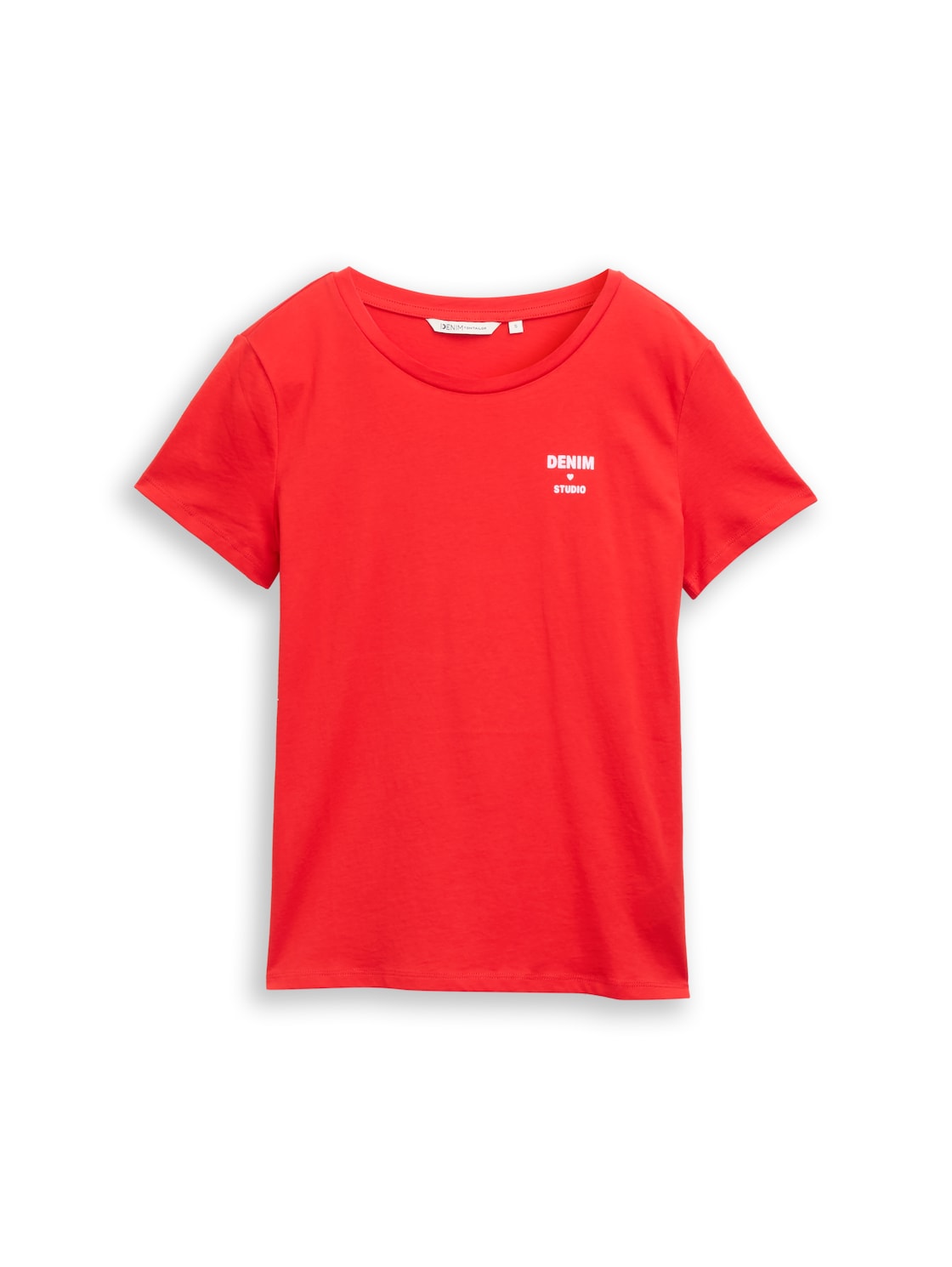 TOM TAILOR DENIM Damen T-Shirt mit Print, rot, Uni, Gr. XS TOM TAILOR DENIM Damen T-Shirt mit Print, rot, Uni, Gr. XS von Tom Tailor Denim