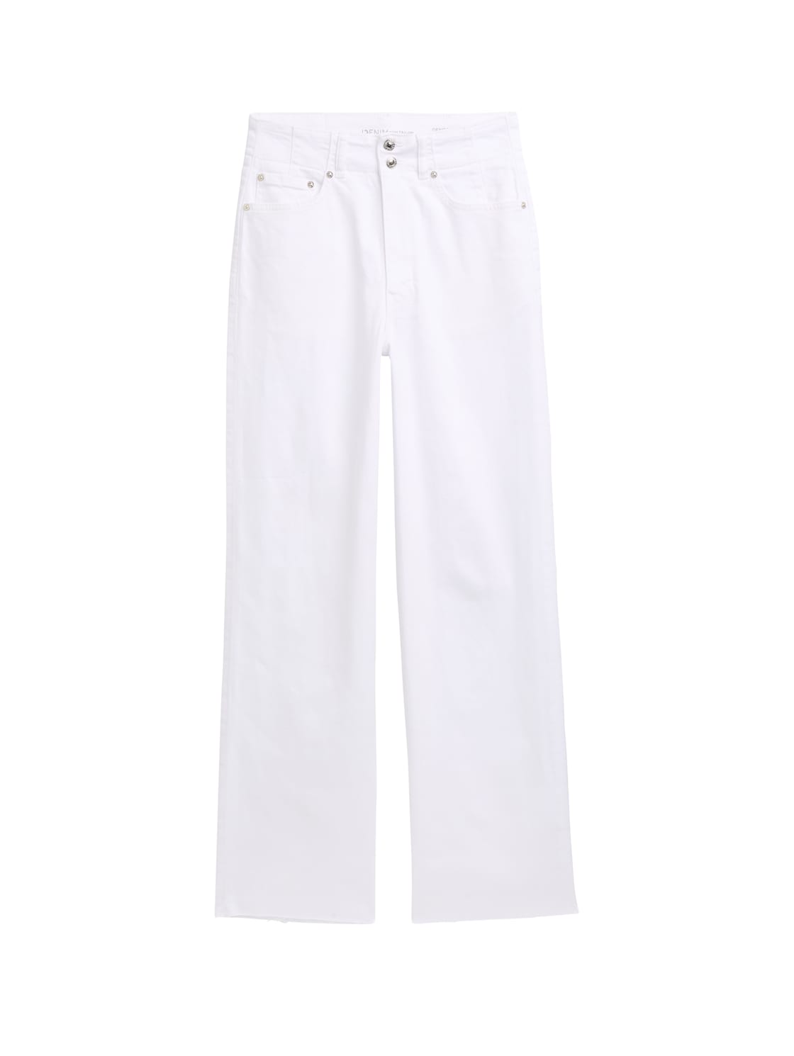 TOM TAILOR DENIM Damen TTLINOU WIDE Jeans, weiß, Uni, Gr. L von Tom Tailor Denim