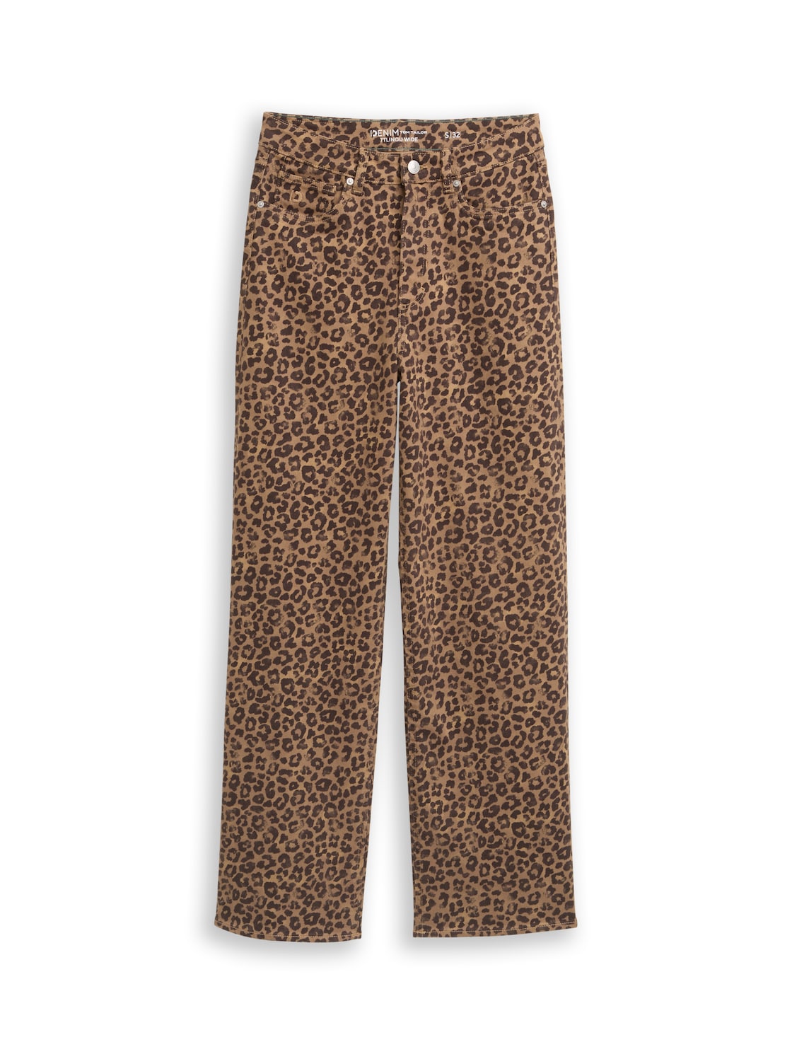 TOM TAILOR DENIM Damen TTLINOU Wide Leg Jeans mit Leo-Print, braun, Animalprint, Gr. M/30 TOM TAILOR DENIM Damen TTLINOU Wide Leg Jeans mit Leo-Print, braun, Animalprint, Gr. M/30 von Tom Tailor Denim