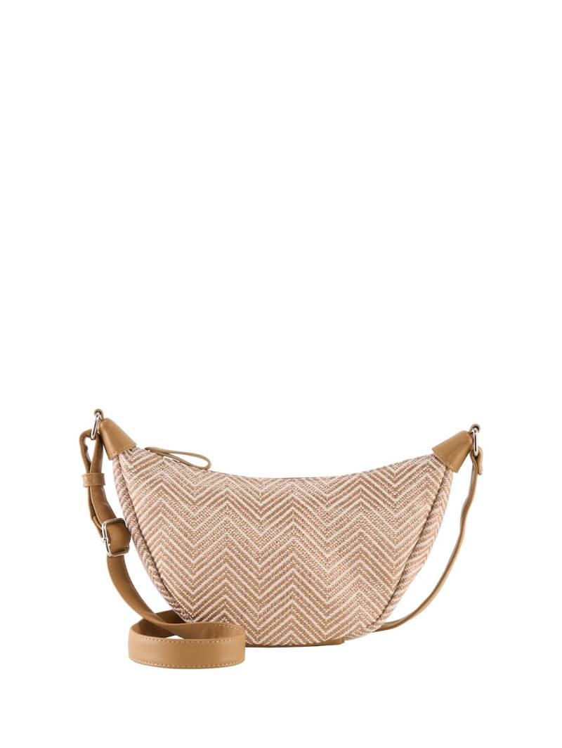 TOM TAILOR DENIM Damen TTLIRIEL SUMMER M Umhängetasche in Web-Optik, beige, Uni, Gr. ONESIZE von Tom Tailor Denim
