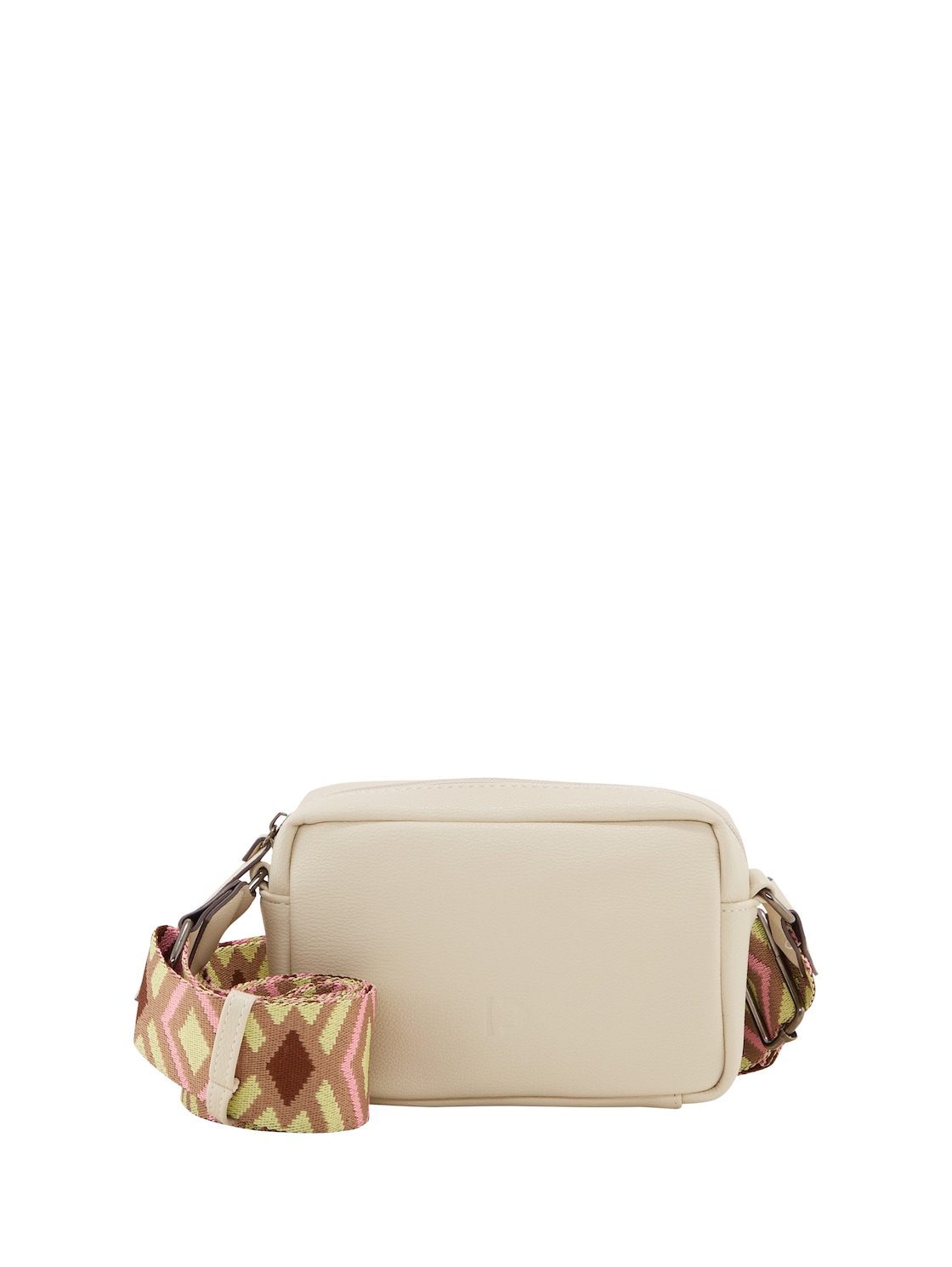 TOM TAILOR DENIM Damen TTMENA Umhängetasche mit gemustertem Webriemen, weiß, Uni, Gr. ONESIZE von Tom Tailor Denim