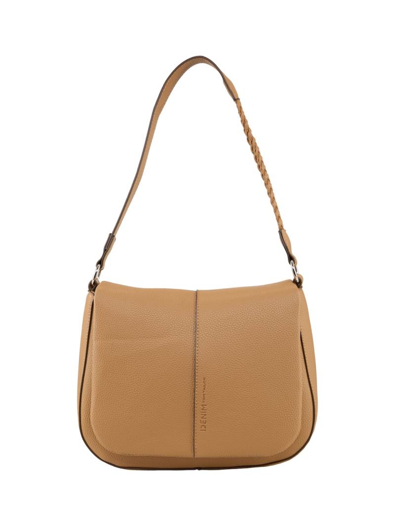 TOM TAILOR DENIM Damen TTNEDA Schultertasche mit Flecht-Detail, braun, Uni, Gr. ONESIZE von Tom Tailor Denim