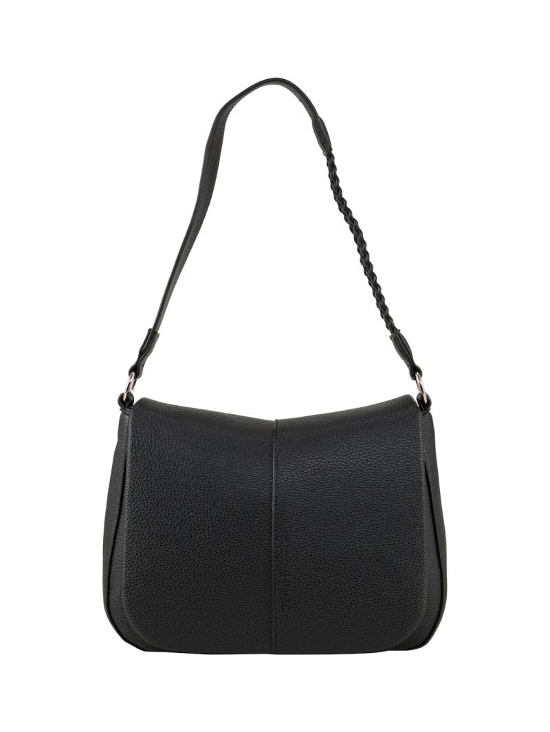TOM TAILOR DENIM Damen TTNEDA Schultertasche mit Flecht-Detail, schwarz, Uni, Gr. ONESIZE von Tom Tailor Denim