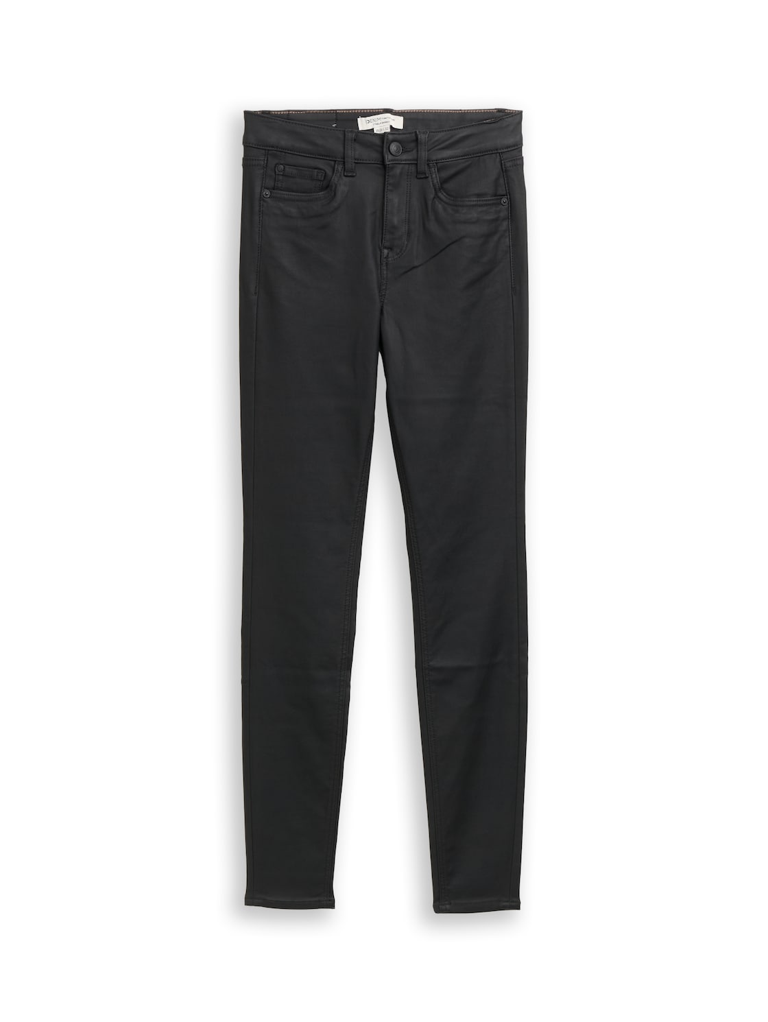 TOM TAILOR DENIM Damen TTNELA COATED SKINNY Jeans, schwarz, Uni, Gr. 28/30 von Tom Tailor Denim