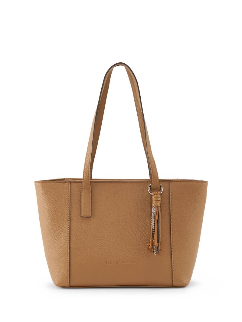 TOM TAILOR DENIM Damen TTPRIYA L Shopper mit Ziernähten, braun, Uni, Gr. ONESIZE von Tom Tailor Denim