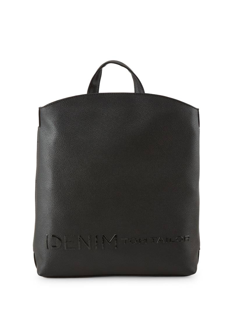 TOM TAILOR DENIM Damen TTZEPHYRA M Rucksack aus Lederimitat, schwarz, Uni, Gr. ONESIZE von Tom Tailor Denim
