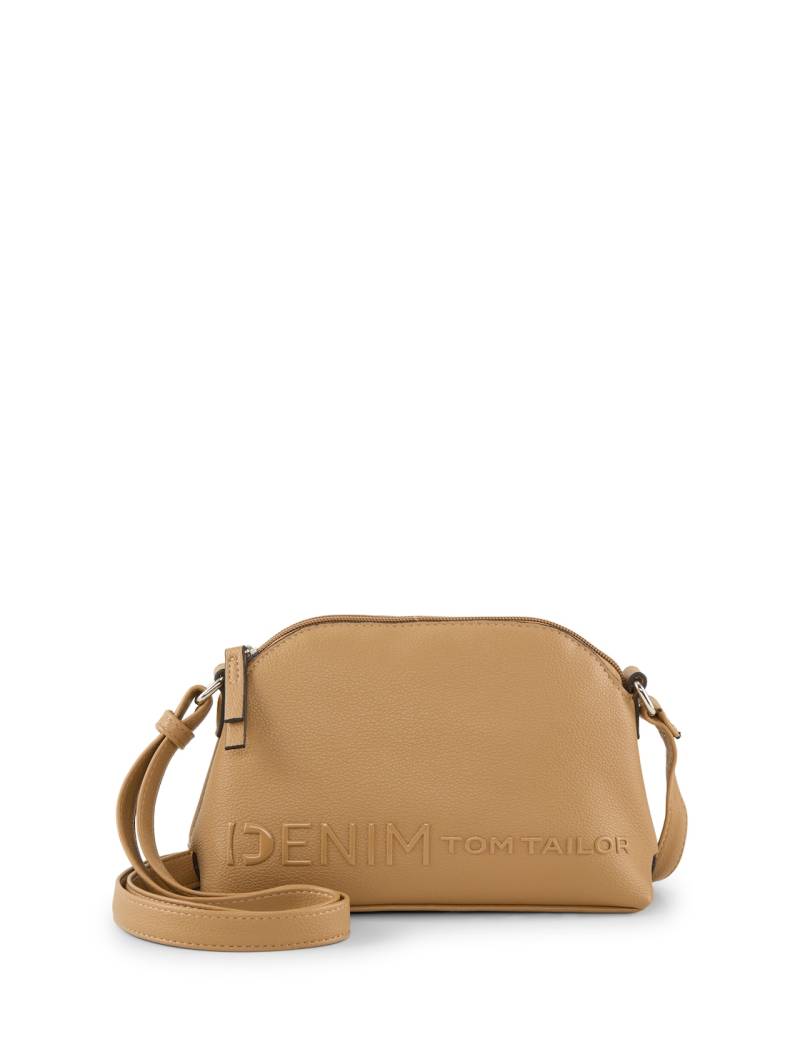 TOM TAILOR DENIM Damen TTZEPHYRA S Umhängetasche mit Silikon-Logoprint, braun, Uni, Gr. ONESIZE von Tom Tailor Denim