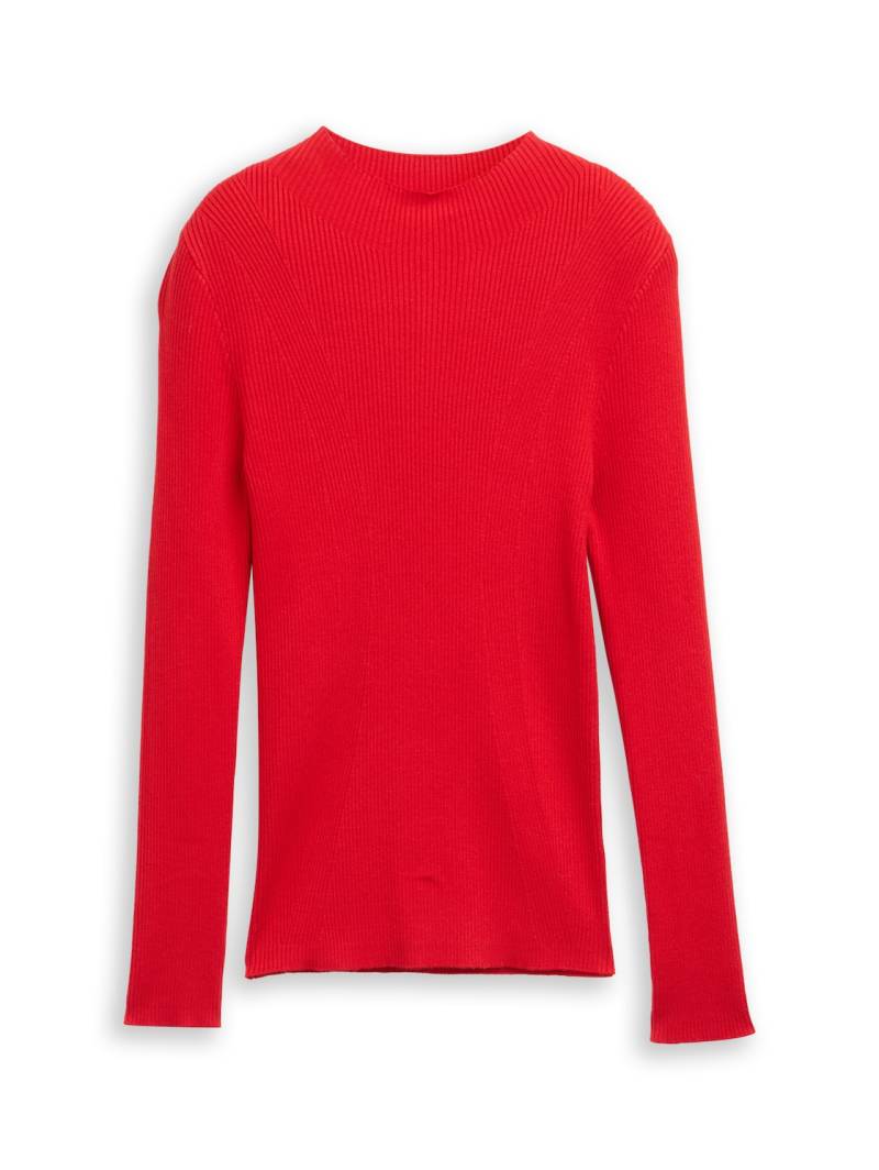 TOM TAILOR DENIM Damen Tight Fit Strickpullover, rot, Uni, Gr. XS TOM TAILOR DENIM Damen Tight Fit Strickpullover, rot, Uni, Gr. XS von Tom Tailor Denim